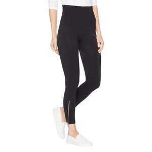 SPANX Seamless Side Zipper Legging Sz Large Black